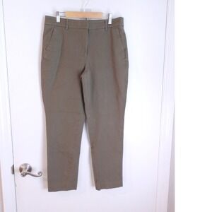 Chico's Olive Green Cropped Pants Career Casual Trousers‎ Ladies Size 1R /#6198